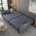 75" Sleeper Sofa, Collapsible Back Sofa, Recessed Arm Sofa