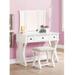 Bedroom Vanity Set with Stool Foldable Mirror Drawers