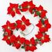 5 7 Branch Flannel Artificial Big Red Flowers Head Bouquet Christmas Red Poinsettia Bushes Bouquets Christmas Tree Ornament