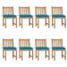 vidaXL Patio Chairs 8 pcs with Cushions Solid Teak Wood - 19.7'' x 20.9'' x 35.4''