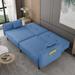 75" Sleeper Sofa, Collapsible Back Sofa, Recessed Arm Sofa