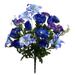 Blue Rose Lily Peony Purple Hydrangea 28in Artificial Polysilk Faux Fake Flower Bush for Craft Home Garden Outdoor Bouquet Arrangement Ceremony Wedding Arch Floral Wall Aisle Decor (Blue One each)