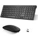 Rechargeable Wireless Keyboard Mouse UrbanX Slim Thin Low Profile Keyboard and Mouse Combo with Numeric Keypad Silent Keys for Dell G5 15 5510 Gaming Laptop - Black