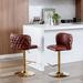 Set of 2 Modern PU Upholstered Bar Stools with the whole Back Tufted,Swivel Barstools Adjusatble Seat Height