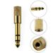 BLUESON Small To Big Headphone Adapter Converter Plug 3.5Mm To 6.35Mm Audio Gold