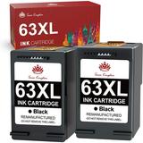 63XL Toner Kingdom 63XL Black Ink Cartridge Replacement for HP 63XL Black Ink Cartridge for HP Officejet 3830 4650 5255 3832 Envy 4520 4512 4516 Deskjet 1112 3630 3634 3639 2132 Ink Printer (2 Black)