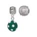Silvertone 3-D Frosted Green Resin Ornament with Crystals 13.1 Half Marathon Run She Believed She Could Charm Beads (Set of 2)