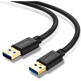 USB 3.0 A to A Male Cable 25Ft USB to USB Cable USB Male to Male Cable USB Cord with Gold-Plated Connector for Hard