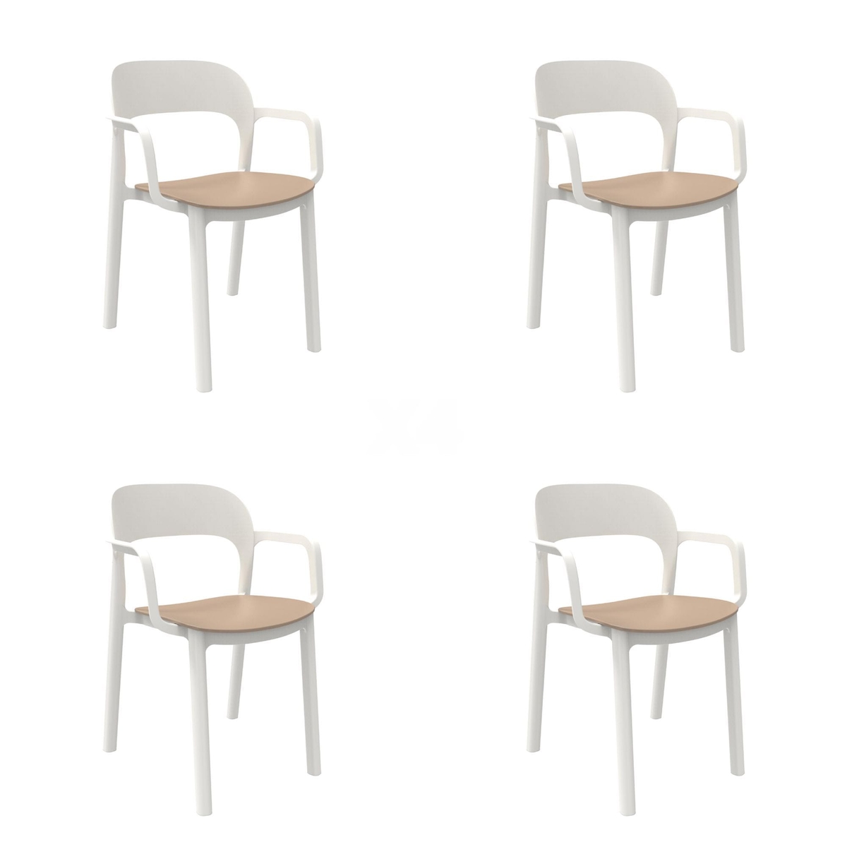 Resol garbar ONA Sessel Indoor, Outdoor Set 4 Weiß - Sand Image