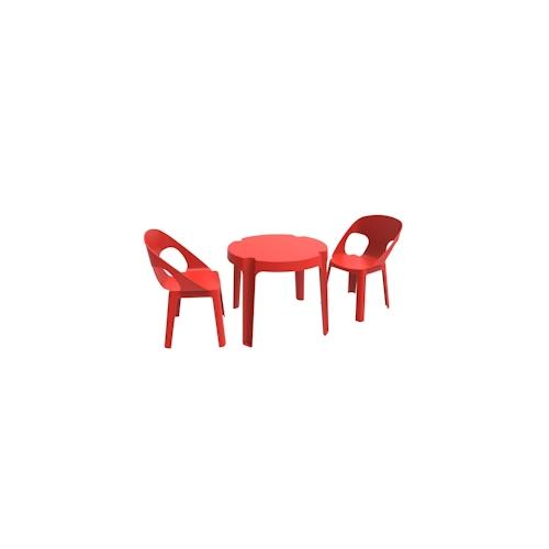 GARBAR RITA Kinderstuhl-Tisch Indoor, Outdoor Set 2+1 Rot