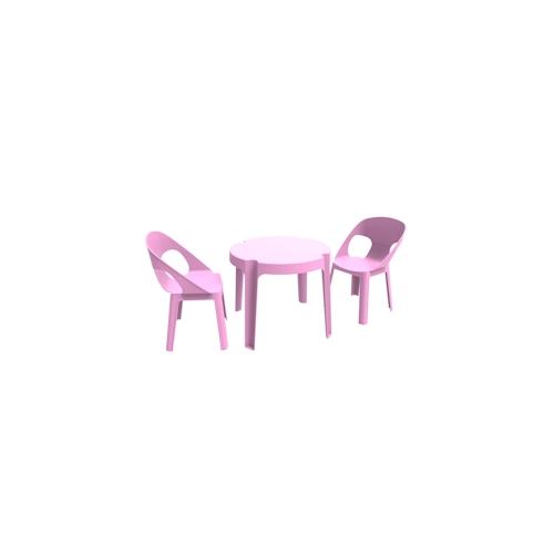 GARBAR RITA Kinderstuhl-Tisch Indoor, Outdoor Set 2+1 Rosa