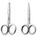 Precision Safety Trimming Scissors For Men - Moustache Nose Hair & Beard Trimming Scissors And Ear Hair Safety Use For Woman Eyebrows Eyelashes - Professional Stainless Steel Scissors Set