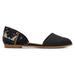 TOMS Women's Black Leather Global Woven Jutti Dorsay Flat Shoes, Size 8