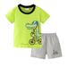 Toddler Boys Short Sleeve Cartoon Prints T Shirt Tops Shorts Child Kids Gentleman Outfits Toddler Boy Easter Fashion Baby