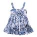 Qufokar Butterfly Baby Clothes Girl First Birthday Outfit Kids Girls Toddler Beach Floral Flower Prints Sleeveless Princess Girls Dress Cloths