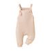 Suanret Toddler Baby Girls Suspender Jumpsuit Knotted Strap Casual Romper Overalls Newborn Cute Clothes Beige 2-3 Years