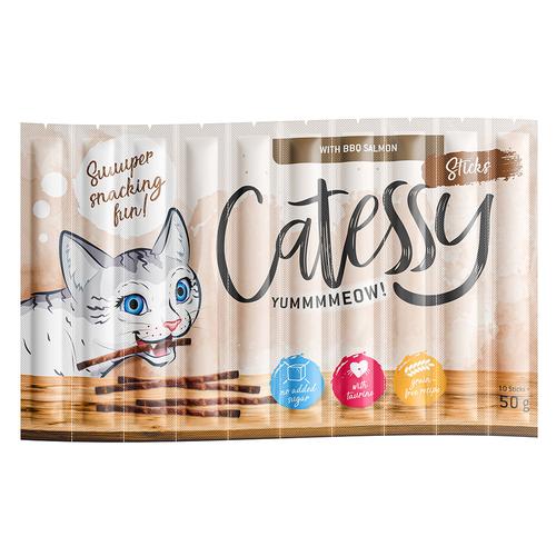 150x 5g Catessy Sticks mit BBQ Lachs Katzensnacks