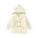 Lovskoo 2024 Toddler Knit Sweater Infant Baby Boys Girls Solid Cute Ears Knitted Tops Warm Coat Clothes Fall Winter Sweater Infant Kids Children Baby Clothes White