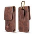 Luxmo Belt Holster for Nokia XR21 Case - Vertical PU Leather Magnetic Closure Phone Carrying Case Pouch with LED Flashlight - Brown