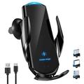 15W Fast Wireless Car Charger: Auto-Clamping Phone Holder Mount for HTC Desire 22 Pro - Optimal Charging on the Go