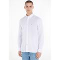 Langarmhemd TOMMY HILFIGER "LA-Hemd Flex Poplin" Gr. S, N-Gr, weiß (white) Herren Hemden Langarm