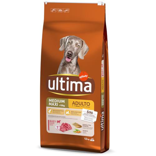 12kg Ultima Medium / Maxi Adult Rind Hundefutter trocken