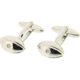 David Van Hagen Mens Rugby Ball Cufflinks - Silver