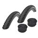 Schwalbe Rapid Rob MTB Tyres 26 x 2.10 + Schwalbe Tubes Road Bike Valve Set of 2 Black