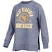 Women's Pressbox Navy West Virginia Mountaineers Sun Washed Bishop Pullover Sweatshirt