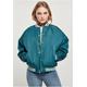 Anorak URBAN CLASSICS "Urban Classics Damen Ladies Oversized Recycled College Jacket" Gr. M, grün (jasper) Damen Jacken Regenjacken Anoraks