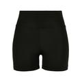 Stoffhose URBAN CLASSICS "Damen Ladies Recycled High Waist Cycle Hot Pants" Gr. L, US-Größen, schwarz (black) Damen Hosen High-Waist-Hosen