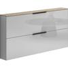 Schuhschrank INOSIGN "SPACE, Schuhkipper, Schuhschrank,Schuhkommode, nur 19 cm Tief", hellgrau hglanz, eiche artisan, B:160cm H:80cm T:19cm, Spanplatte, Schränke, ideal für schmale Flure, Schuhkipper in Breite 160 cm, Made in Italy