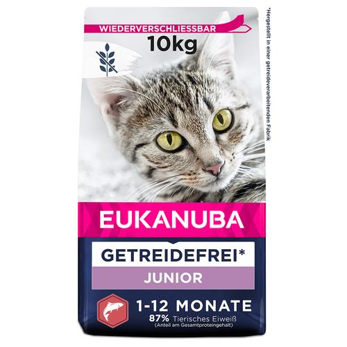 Sparpaket: 2x10kg Eukanuba Kitten Grain Free Reich an Lachs Katzenfutter trocken