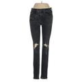 Rag & Bone/JEAN Jeans - Mid/Reg Rise Skinny Leg Denim: Black Bottoms - Women's Size 26 - Sandwash