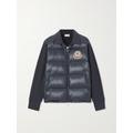 Moncler - Appliquéd Cotton-blend Jersey And Quilted Shell Down Jacket - Navy