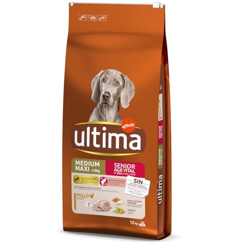 12kg Ultima Medium / Maxi Senior Huhn Trockenfutter Hund