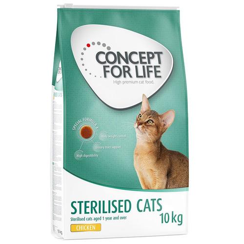 10 kg Sterilised Cats Chicken Concept for Life Katzenfutter trocken