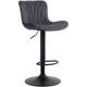 Tabouret de bar ajustable pivotant velours Noir