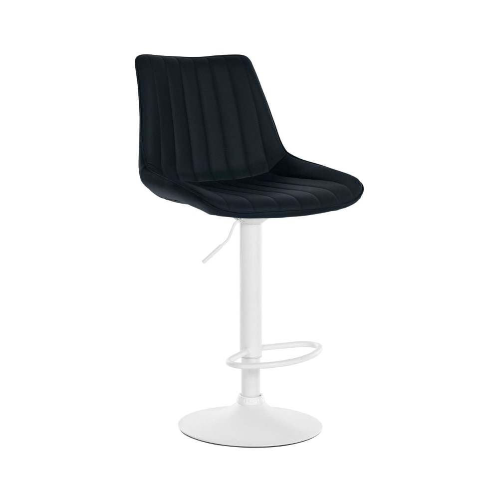 Tabouret de bar similicuir ajustable pivotant pvc et synthetique Noir