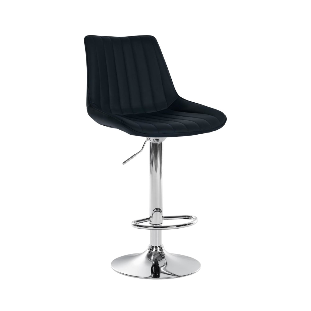 Tabouret de bar similicuir ajustable pivotant pvc et synthetique Noir