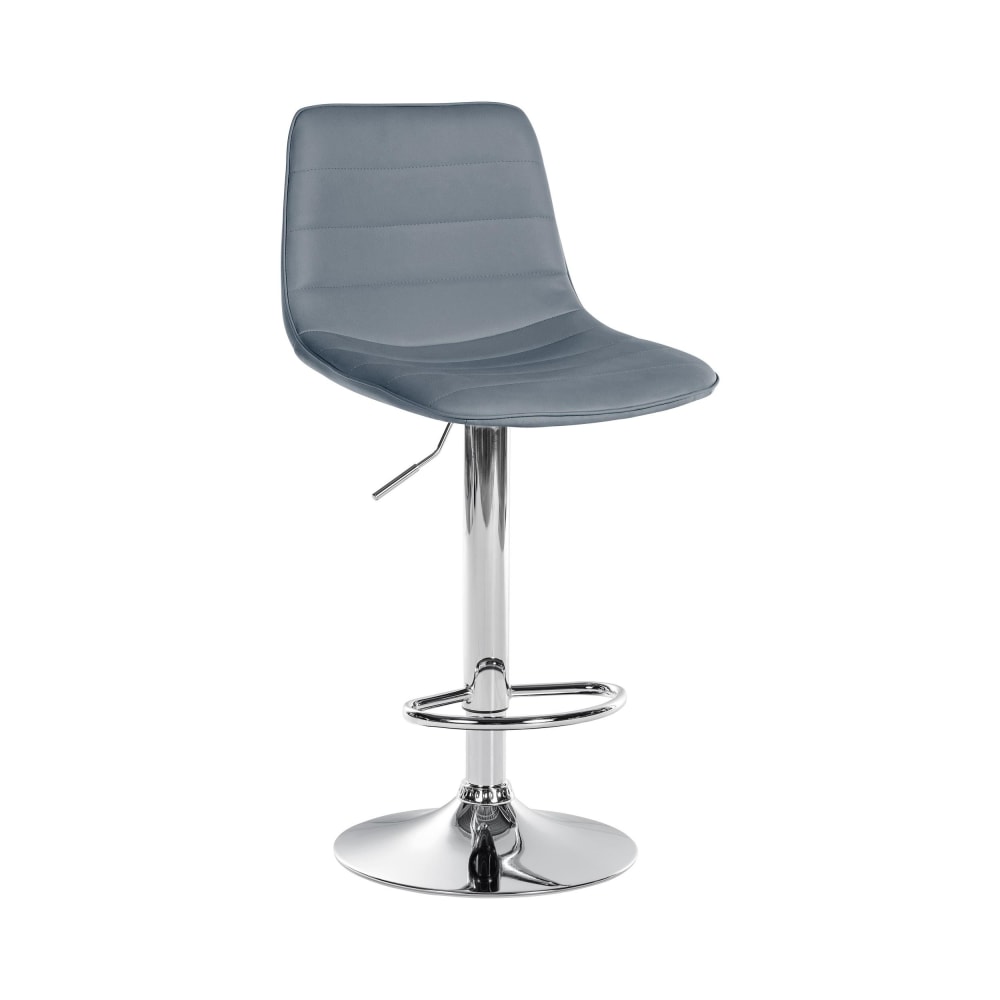 Tabouret de bar ajustable pivotant en pvc et synthetique Gris