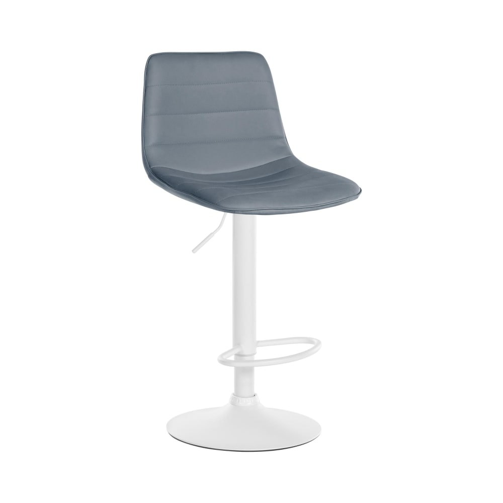 Tabouret de bar ajustable pivotant en pvc et synthetique Gris