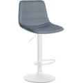 Tabouret de bar ajustable pivotant en similicuir (pvc) Gris