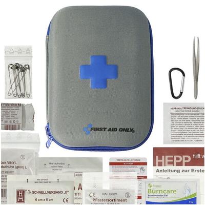 Erste-Hilfe-Tasche Hardcase ohne DIN grau grau, First Aid Only, 12.3x20x4.5 cm