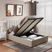 Full size Upholstered Platform Bed with Hydraulic Storage System