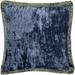 Alphege Velvet Reversible Navy Feather Down or Poly Filled Throw Pillow 20-inch