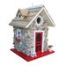 9.5" Red and Brown Haven Cottage Outdoor Garden Birdhouse