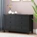 Wood 6 Drawers Dresser with Retro Shell-Shaped Handle, Storge Cabinet, Lockers for Bedroom, Living Room
