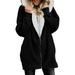 Women Long Sleeve Fleece Hooded Sweatshirt Loose Zip Up Jacket Hoodie Hoody Coat