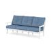 Trex Outdoor Cape Cod Deep Seating Sofa Plastic/Olefin Fabric Included in White/Blue | 31.88 H x 76.06 W x 31.66 D in | Wayfair TX4433-CW161147